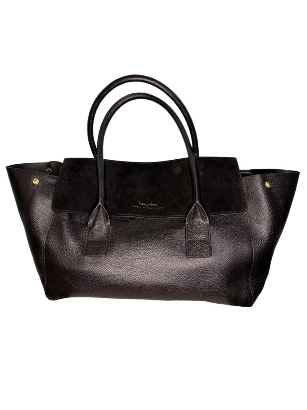 India Hicks "Fussy Sarah" Bag in Black Suede and Leather - Picture 3 of 15